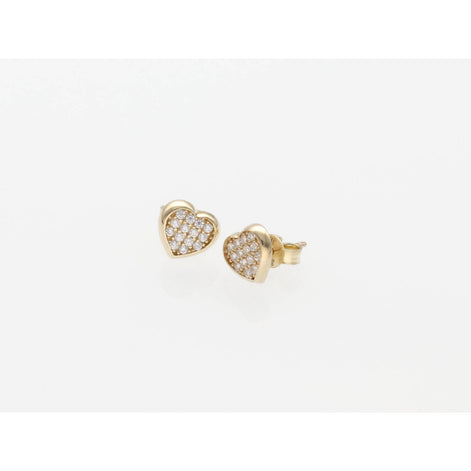 14k Gold Heart Stud Earrings