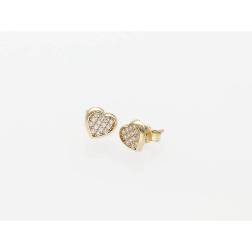 14k Gold Heart Stud Earrings