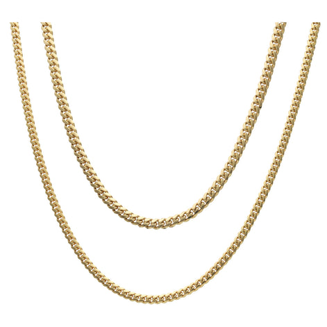 18K Solid Real Gold cuban link chains