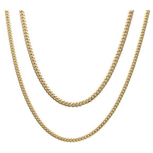 18K Solid Real Gold cuban link chains