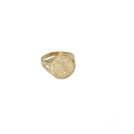 14 Karat Gold St Michael Ring