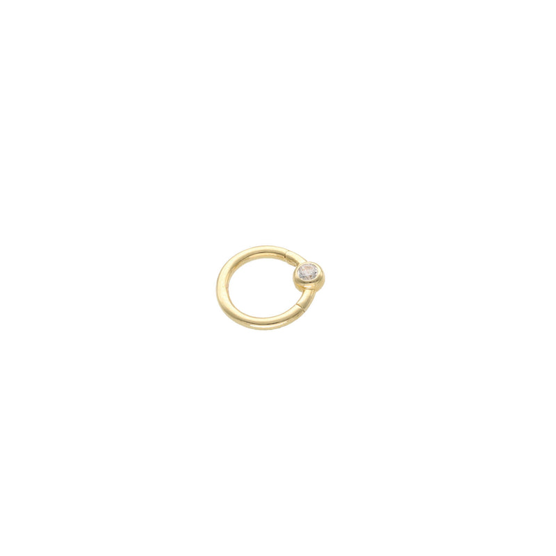 14k Gold Ring Bezel Piercing