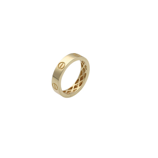 14 Karat real gold screw head 5MM  band  that show a strong mesh inside to make it look bold and luxurious