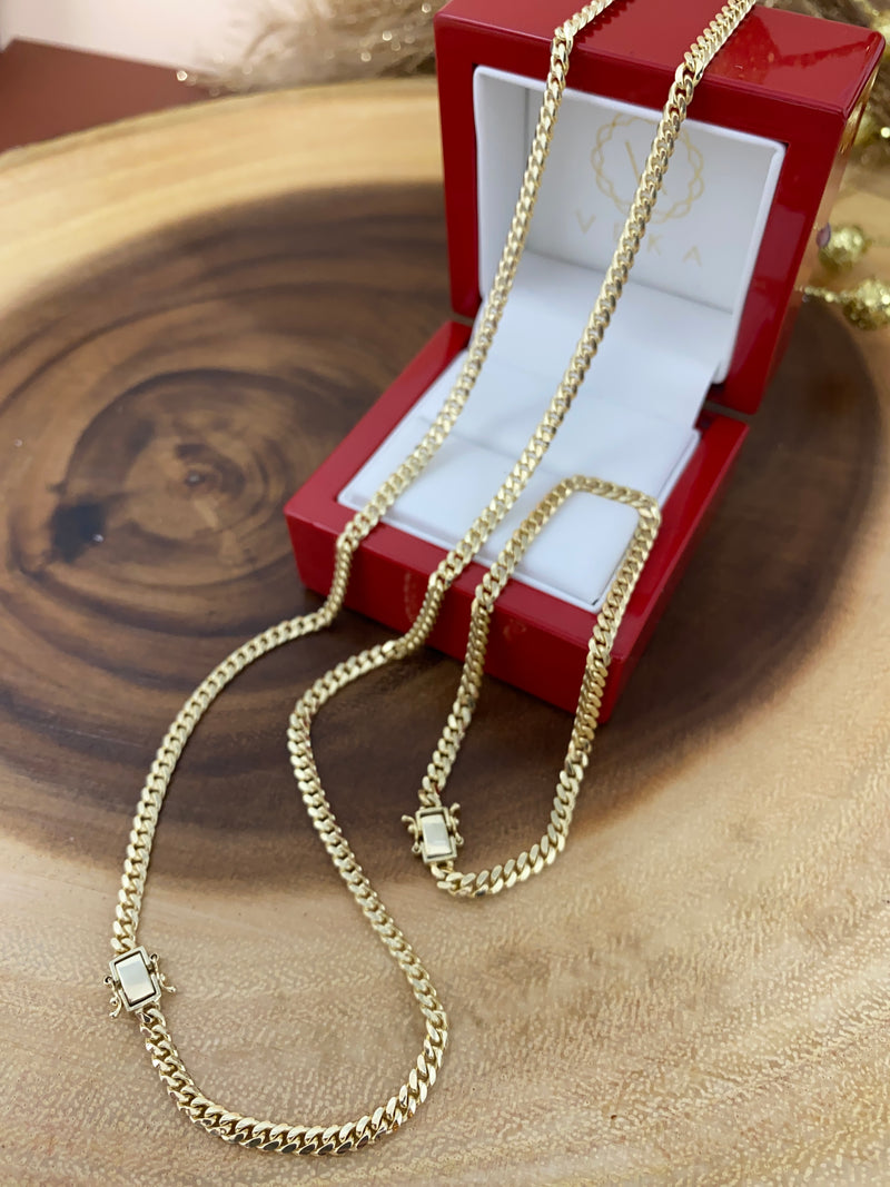 10 karat Gold Miami Cuban Link 3.5 mm Set