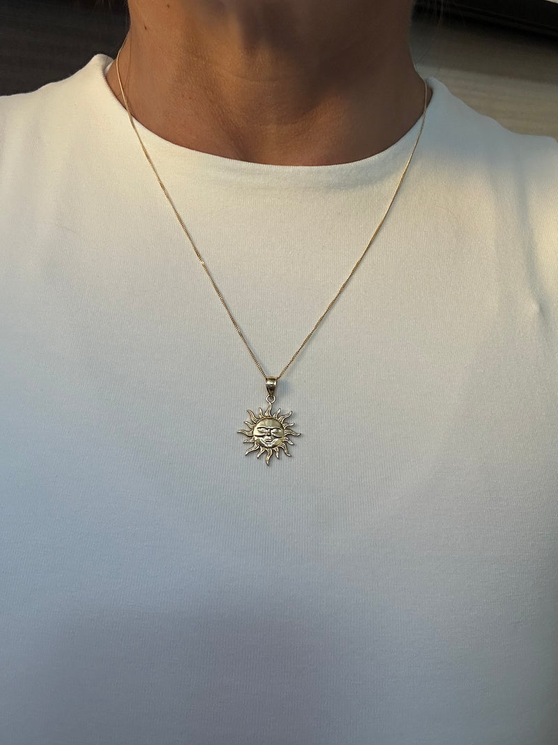 14 Karat Gold Sun Necklace
