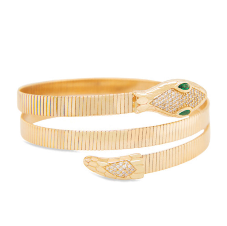 14 Karat Gold Snake Bangle