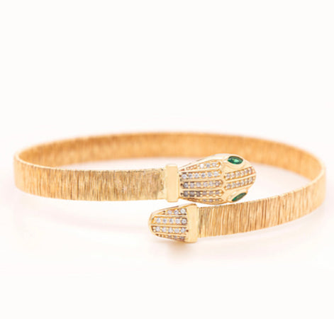 14 Karat Gold Snake Bangle