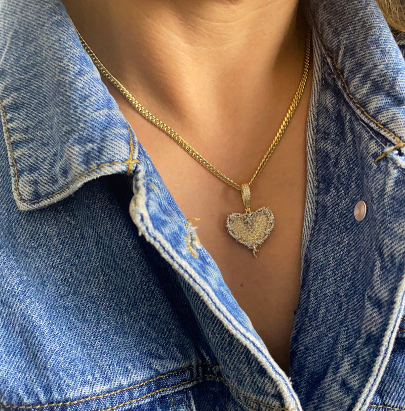 10 Karat Gold Heart G Cuban Link Set