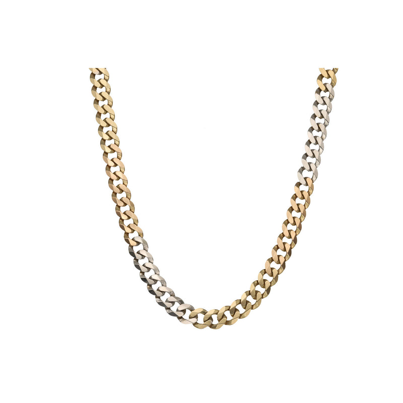 10 Karat Gold Italian Curb Three Tone Chains