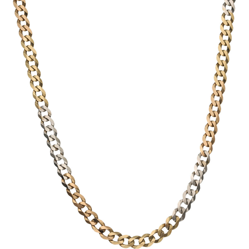 10 Karat Gold Italian Curb Three Tone Chains
