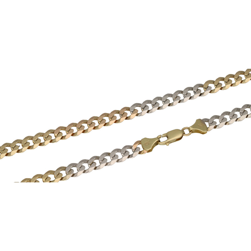 10 Karat Gold Italian Curb Three Tone Chains