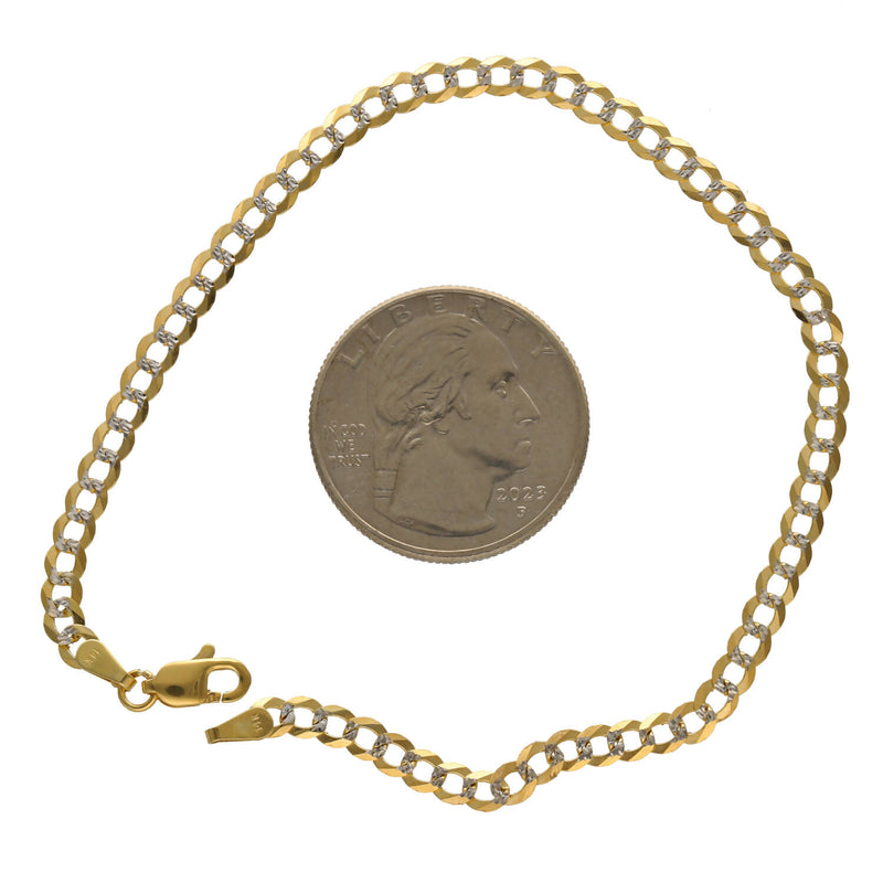 14 Karat Gold Italian Curb Pave Bracelets
