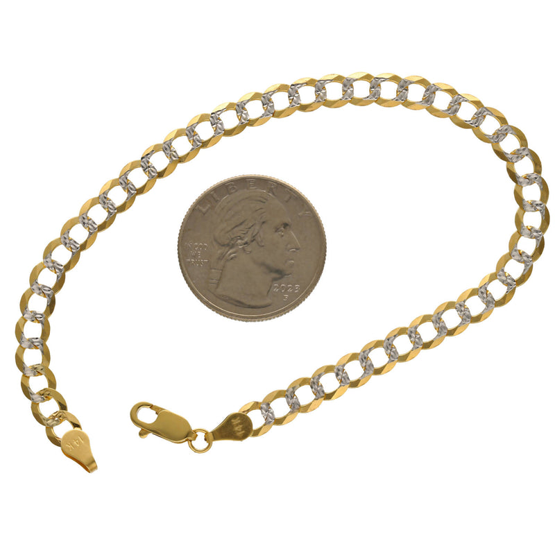 14 Karat Gold Italian Curb Pave Bracelets