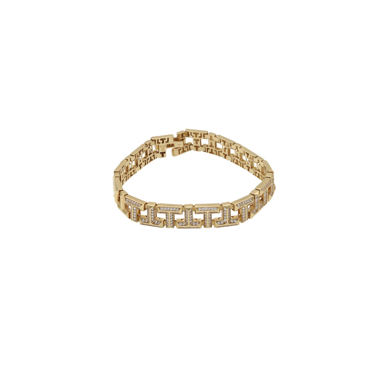 14 Karat Gold Cz "TT" Bracelet