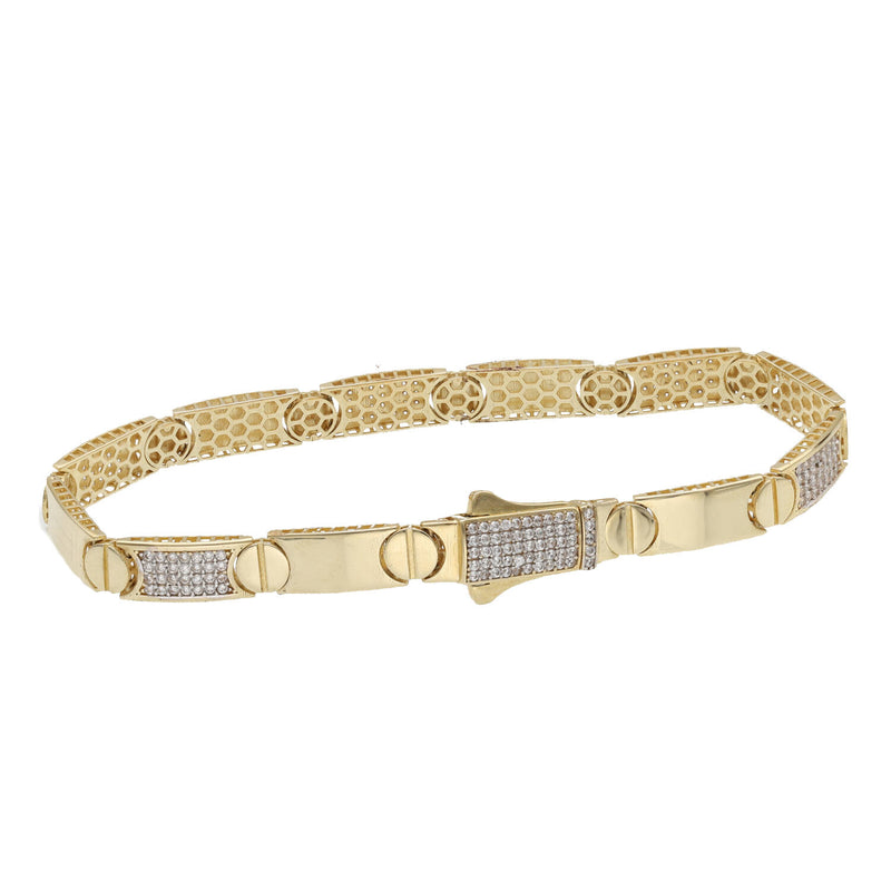 14 Karat Gold Screw Head Fancy Bracelet
