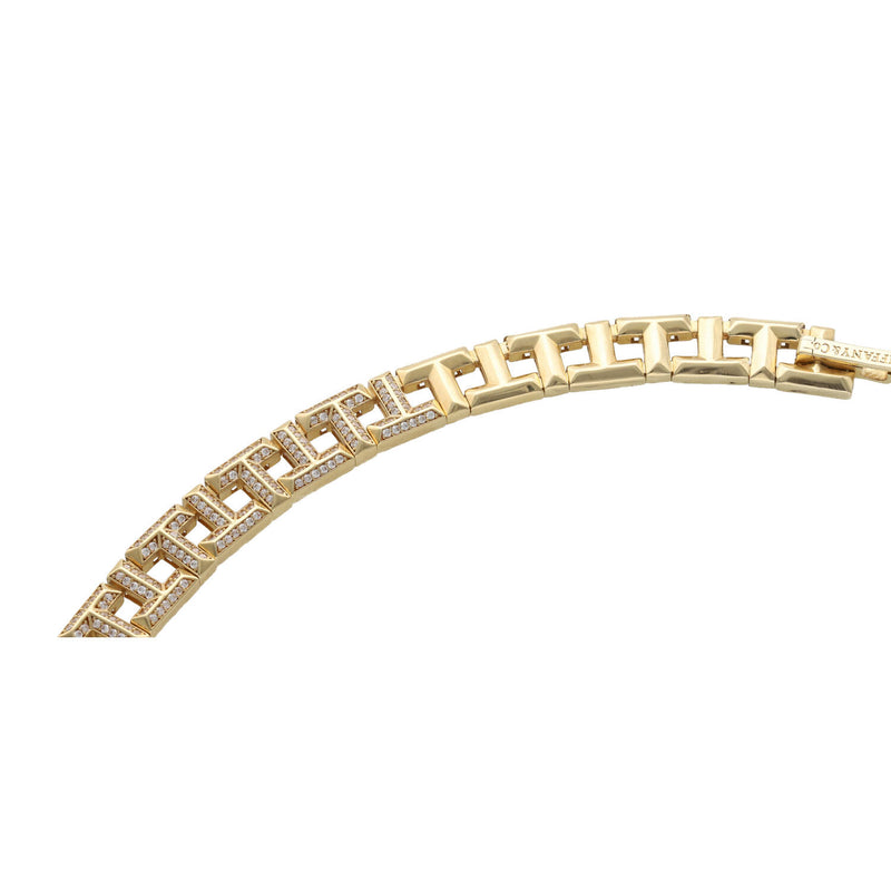 14 Karat Gold Cz "TT" Bracelet