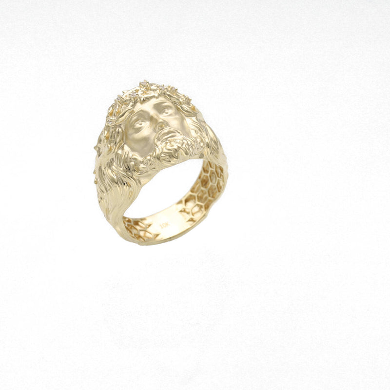 Real Gold Jesus Face Ring for Men.