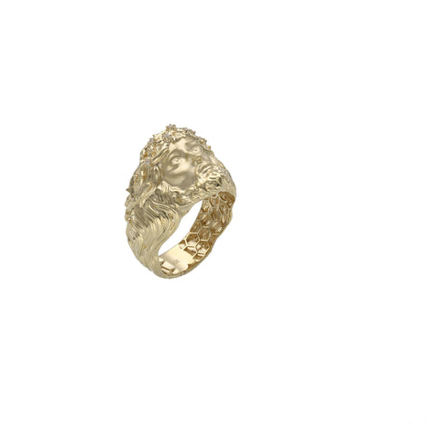 Jesus Face Gold Ring for Men