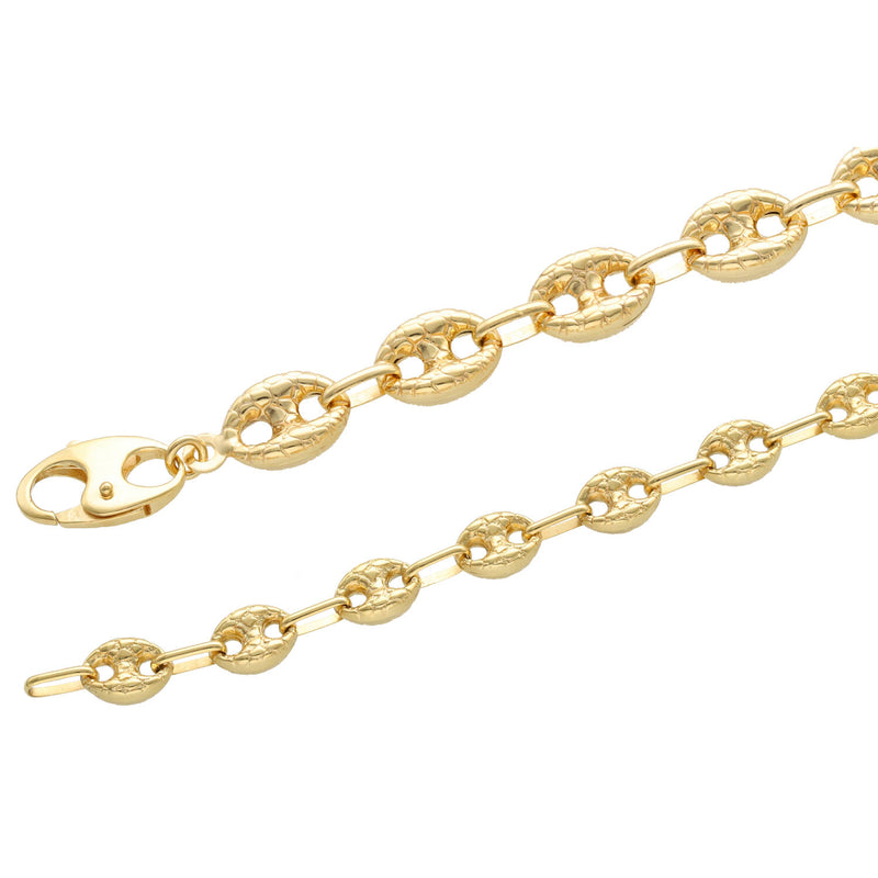 10 Karat Gold Puff Mariner Nugget Link Chains