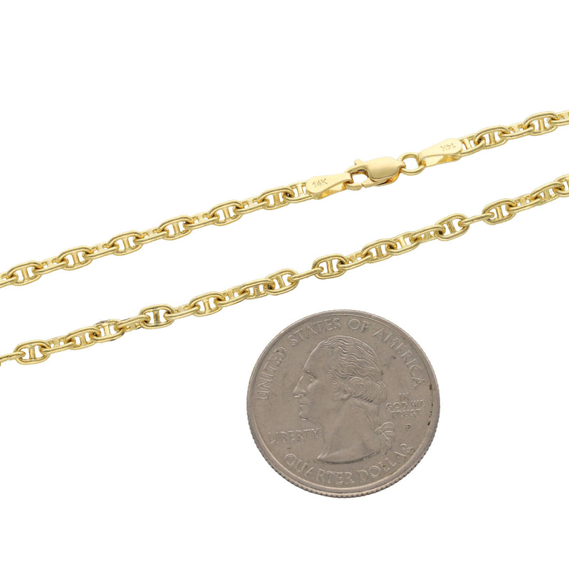 10 Karat - 14 Karat Gold Puff Mariner Chain