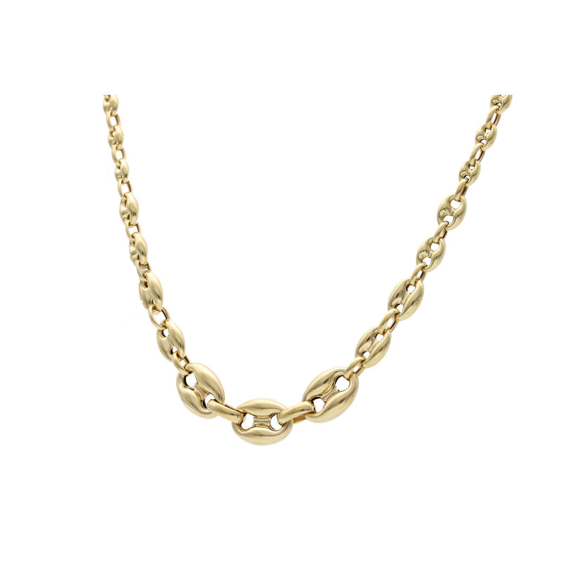 14 Karat Gold Puff Mariner Necklace