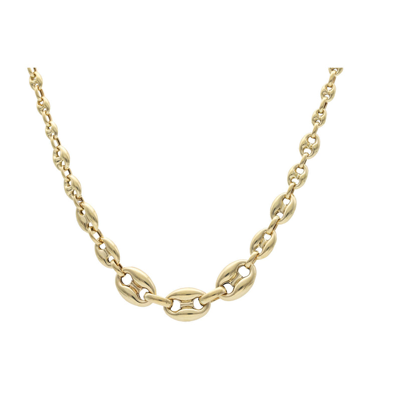 14 Karat Gold Puff Mariner Necklace