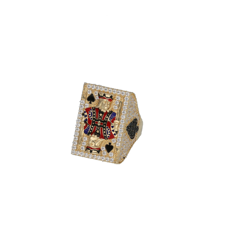 14 Karat Gold King of Spades Ring