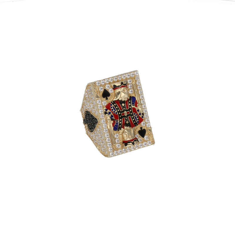 14 Karat Gold King of Spades Ring
