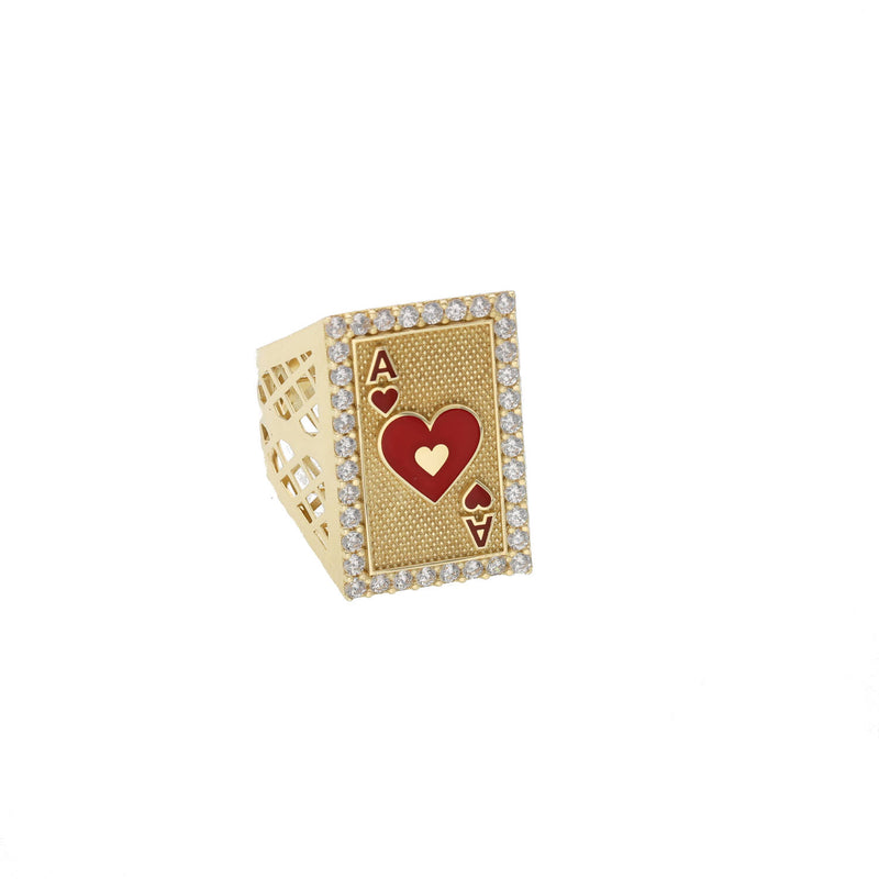 10 Karat Gold  Ace of Hearts Ring