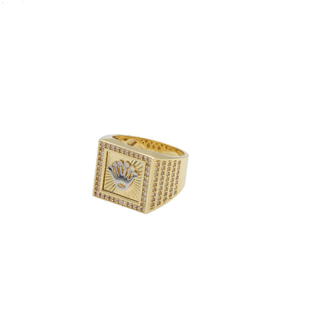 10 Karat Gold Square Crown Ring