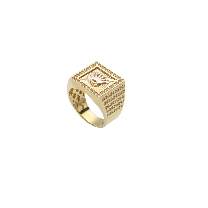 10 Karat Gold Square Crown Ring