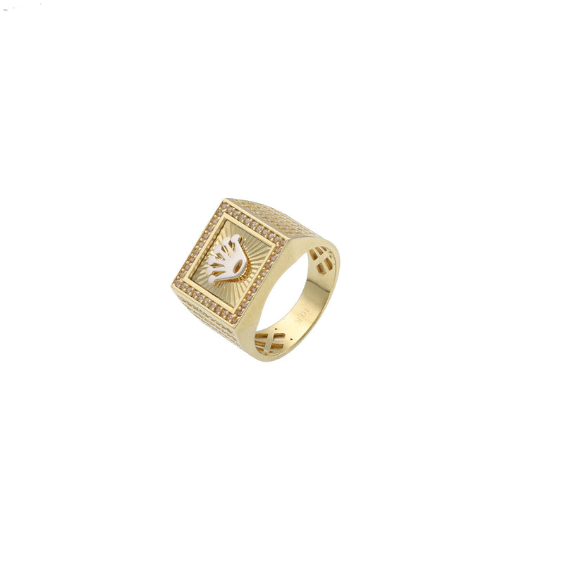 10 Karat Gold Square Crown Ring