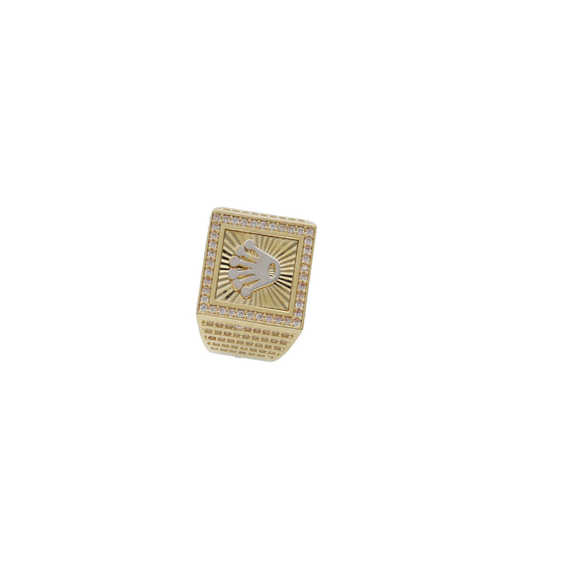 10 Karat Gold Square Crown Ring