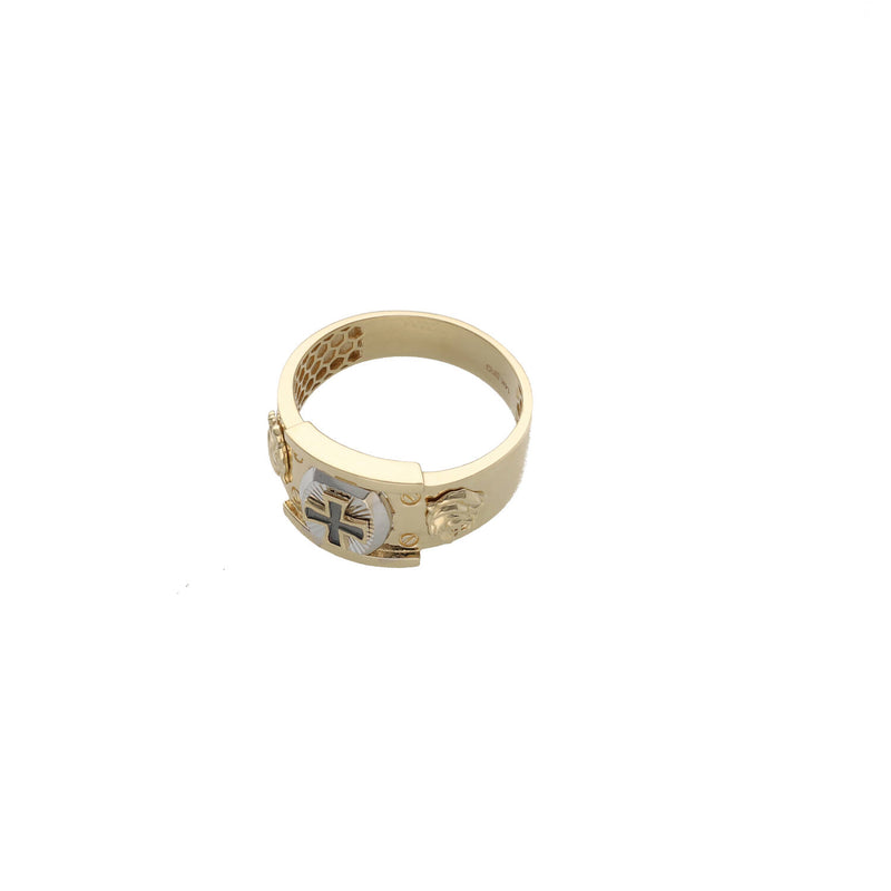14 Karat Gold Cross Mens Ring