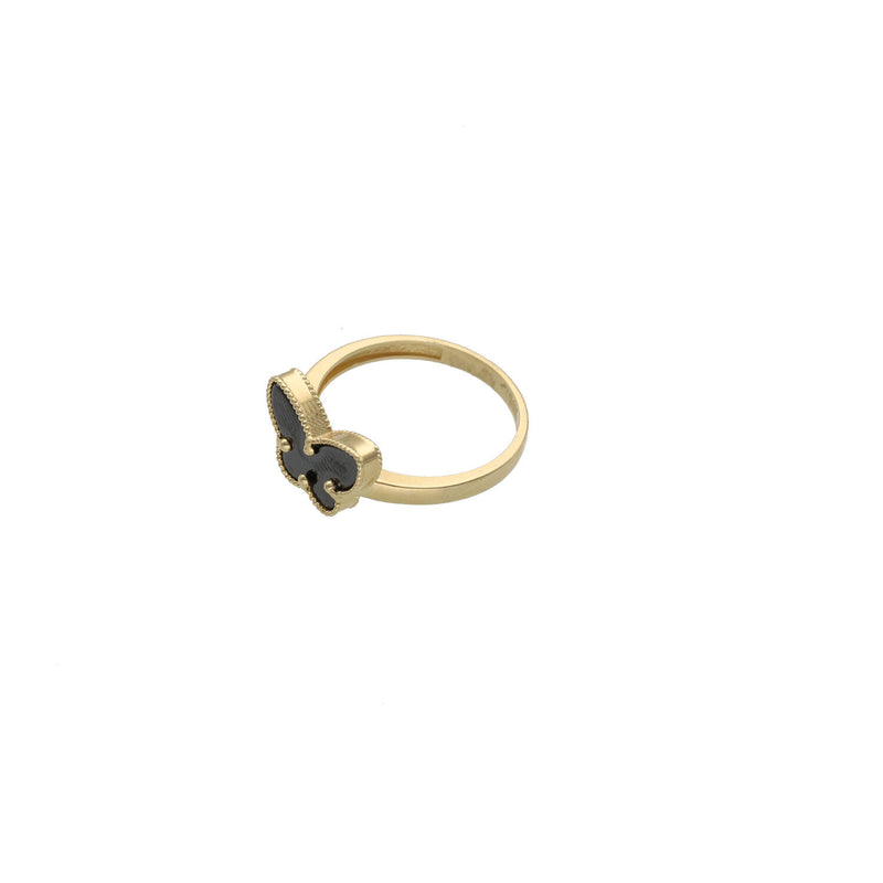 14 karat Gold Black Onyx  Butterfly Woman Ring