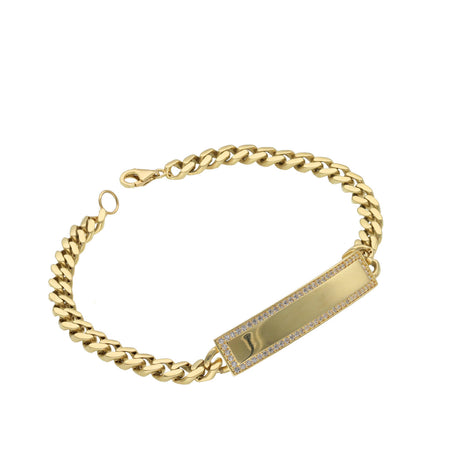 10 Karat Gold Cuban Link ID Bracelet