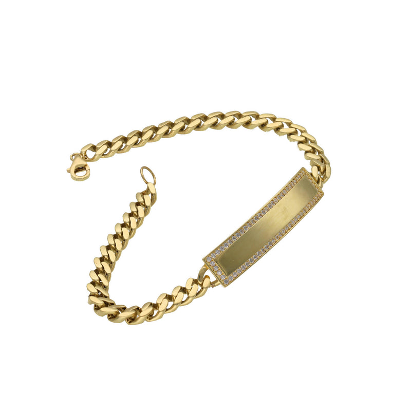 10 Karat Gold Cuban Link ID Bracelet