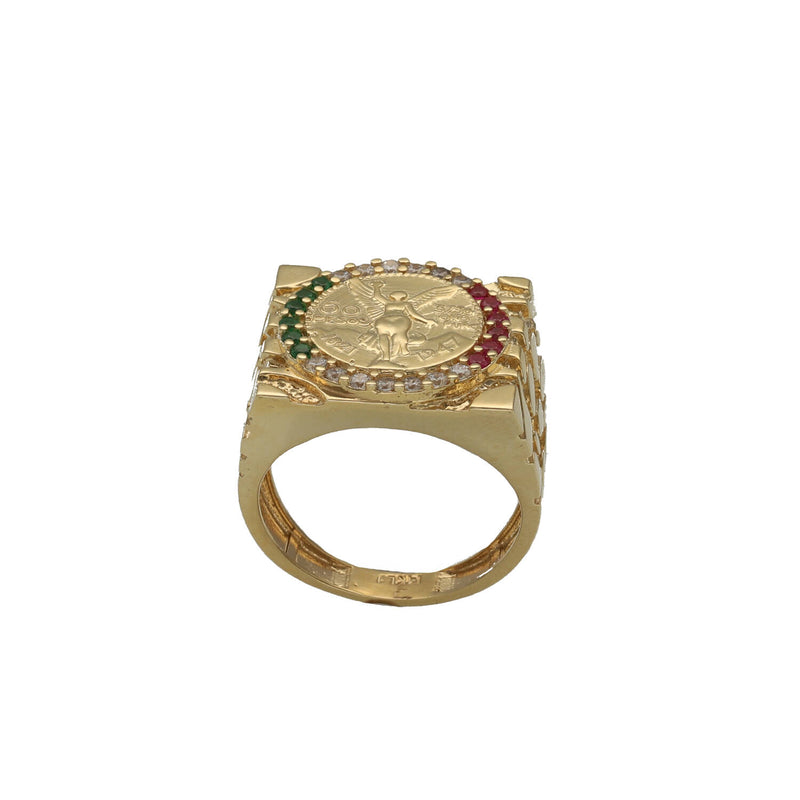 14 Karat Gold Nugget Centenario Ring