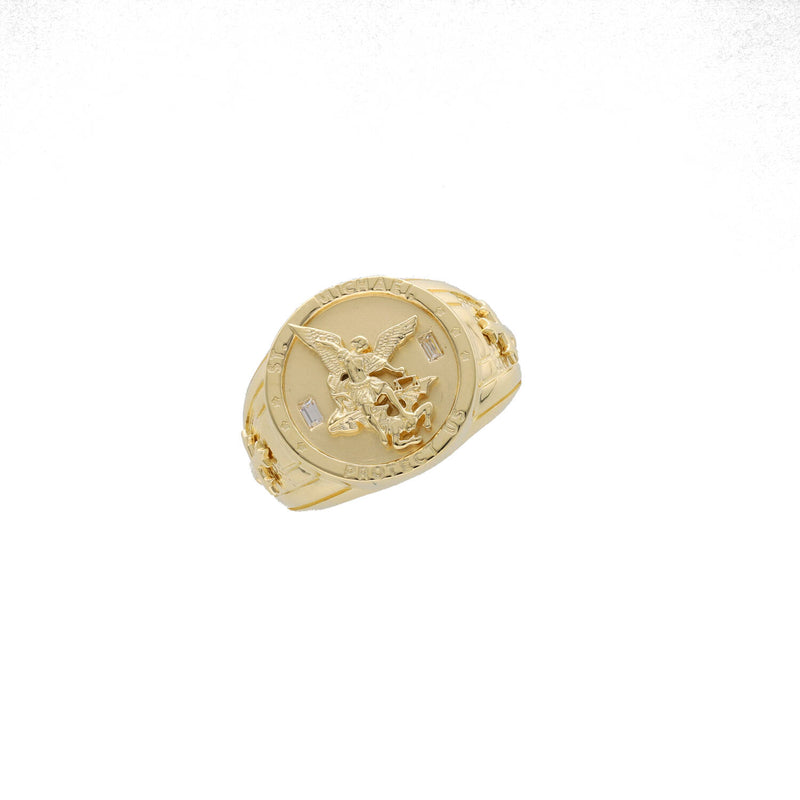 10 Karat Gold St Michael Ring