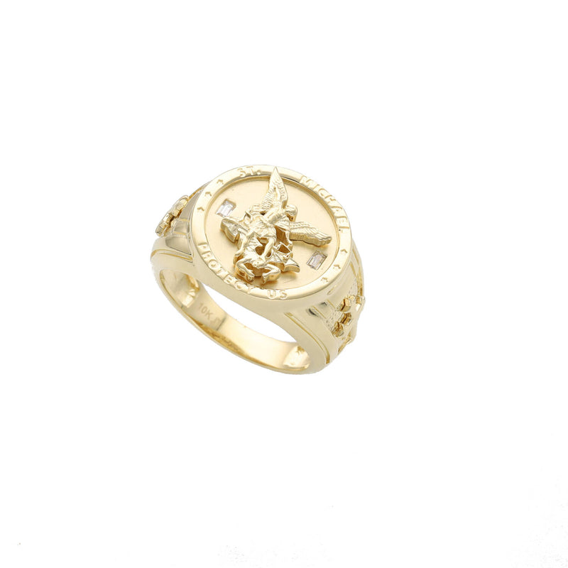 10 Karat Gold St Michael Ring