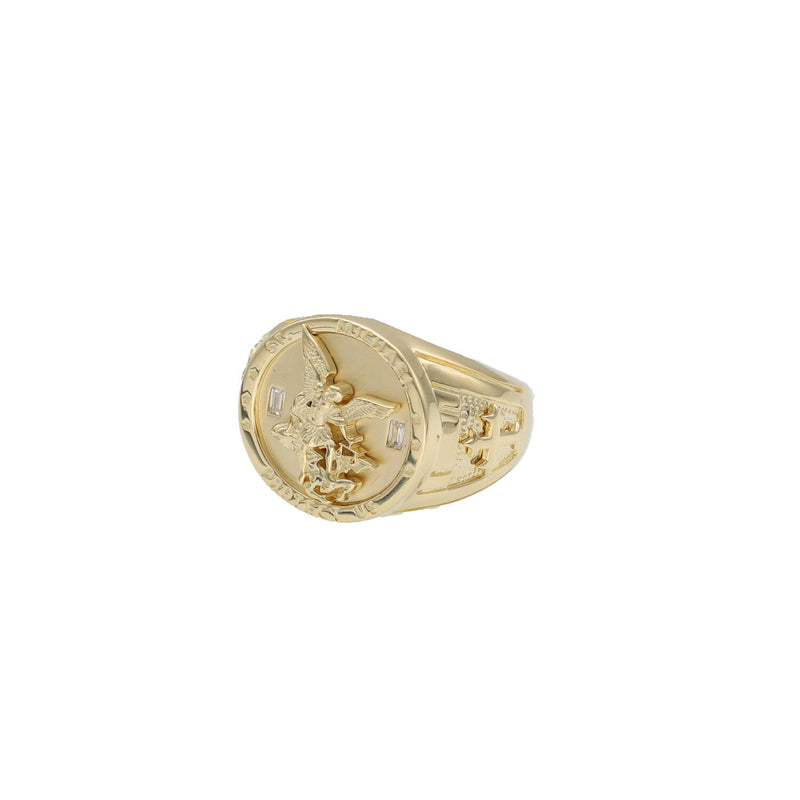 10 Karat Gold St Michael Ring