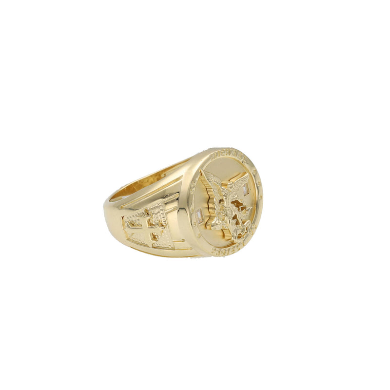 10 Karat Gold St Michael Ring