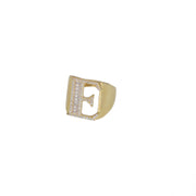 Gold Initial Letter E Ring