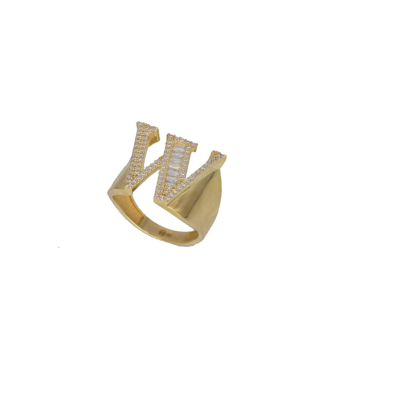W initial Gold Letter Ring