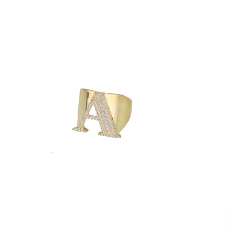 10 Karat Gold Initial Alphabet Initial Ring, Letter Gold Ring, Birthday ring