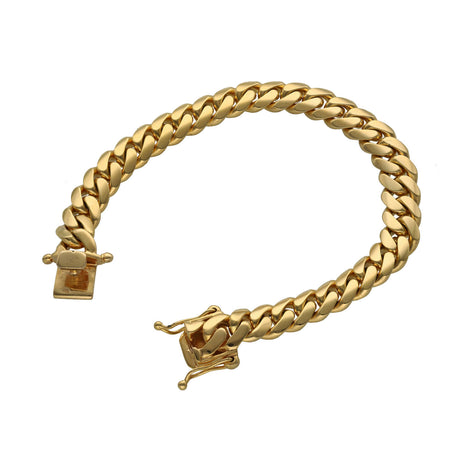 14 Karat Gold Miami Cuban Link Box Lock Bracelets