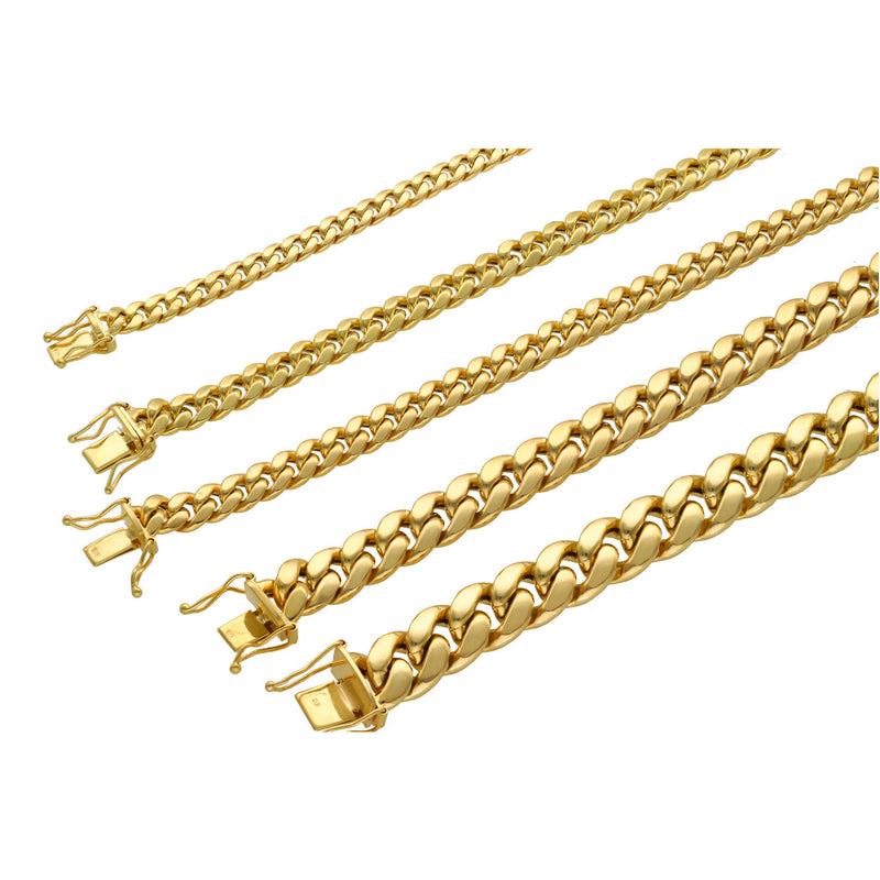 14 Karat Gold Miami Cuban Link Box Lock Bracelet