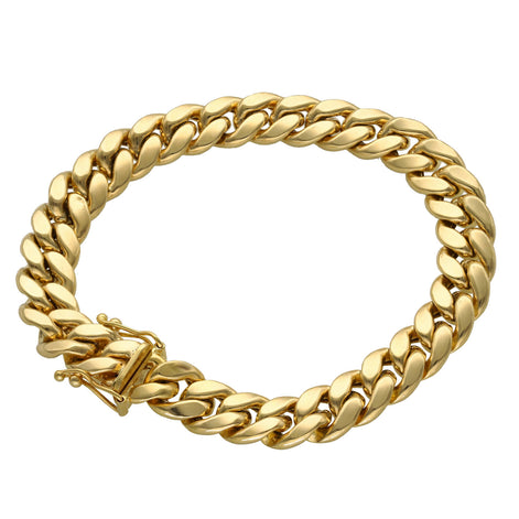 14 Karat Gold Miami Cuban Link Box Lock Bracelet