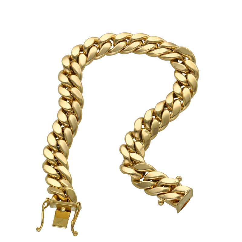 10 Karat Gold Miami Cuban Link Box Lock Bracelet