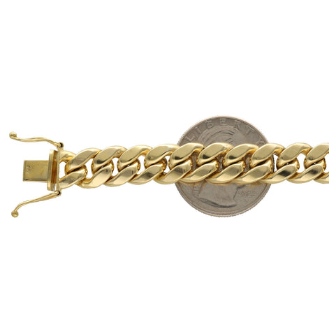 14 Karat Gold Miami Cuban Link Box Lock Bracelet